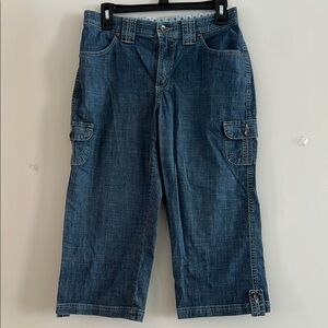 Lee Chic Blue Jeans Cropped Cargo Style Size 6